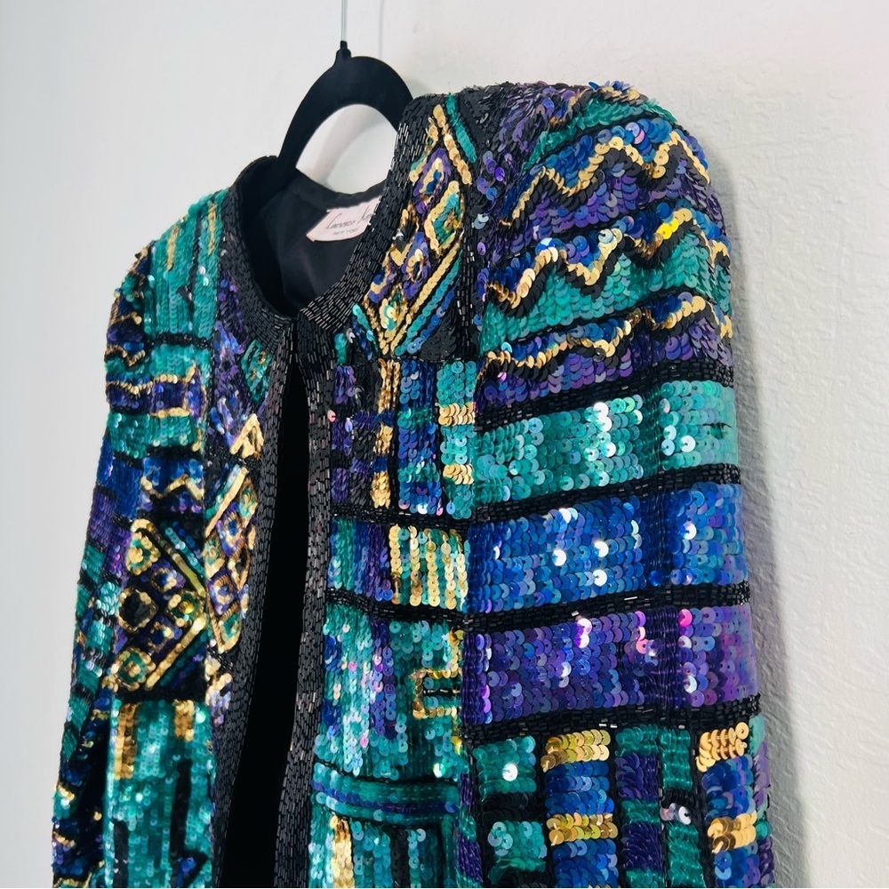 Sequin Embellished Multicolor Vintage  Jacket - Picture 3 of 11